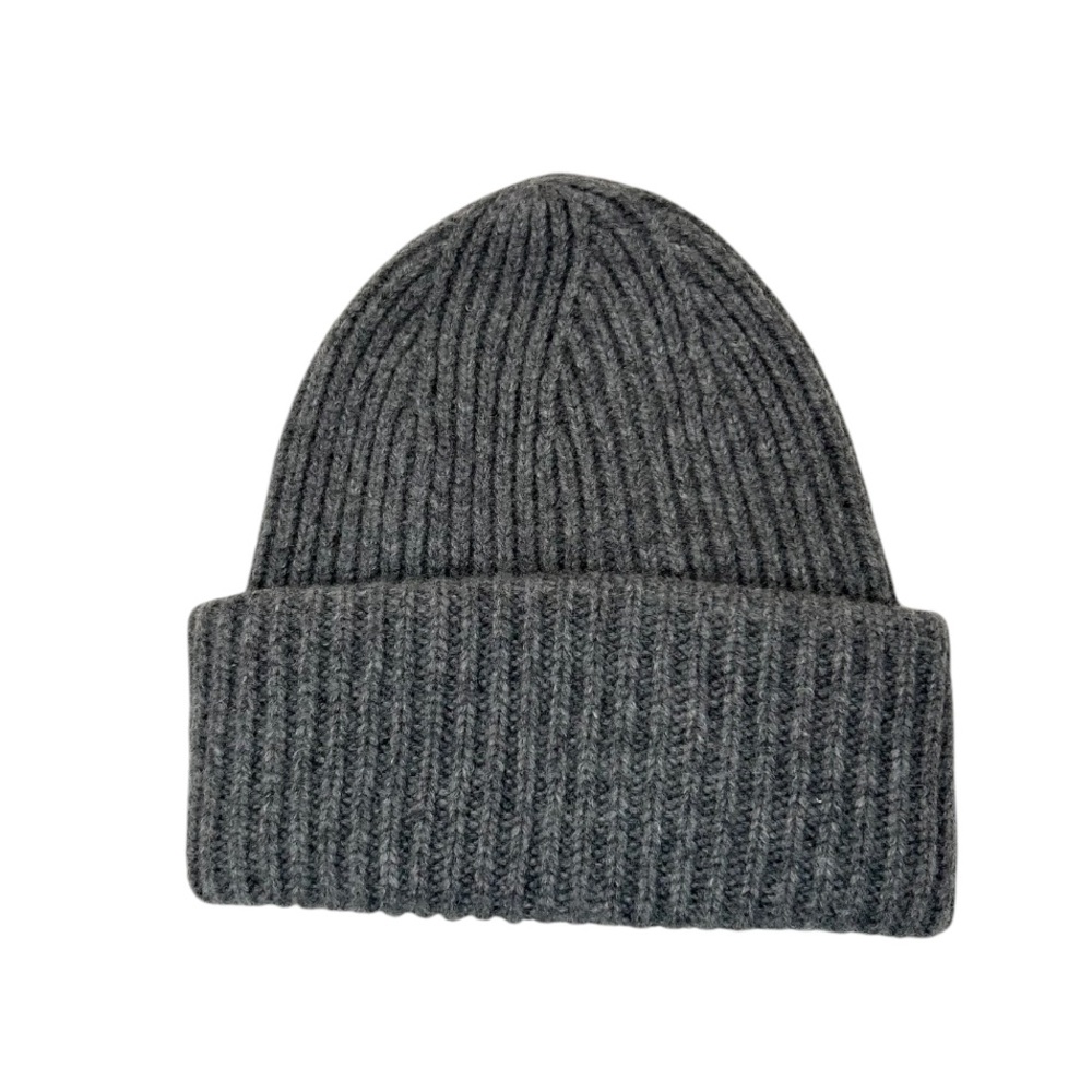 Roots Gray Ribbed Knit Beanie